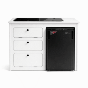 mueble cocina camper con hueco para nevera