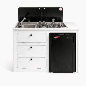 mueble cocina camper con hueco para nevera