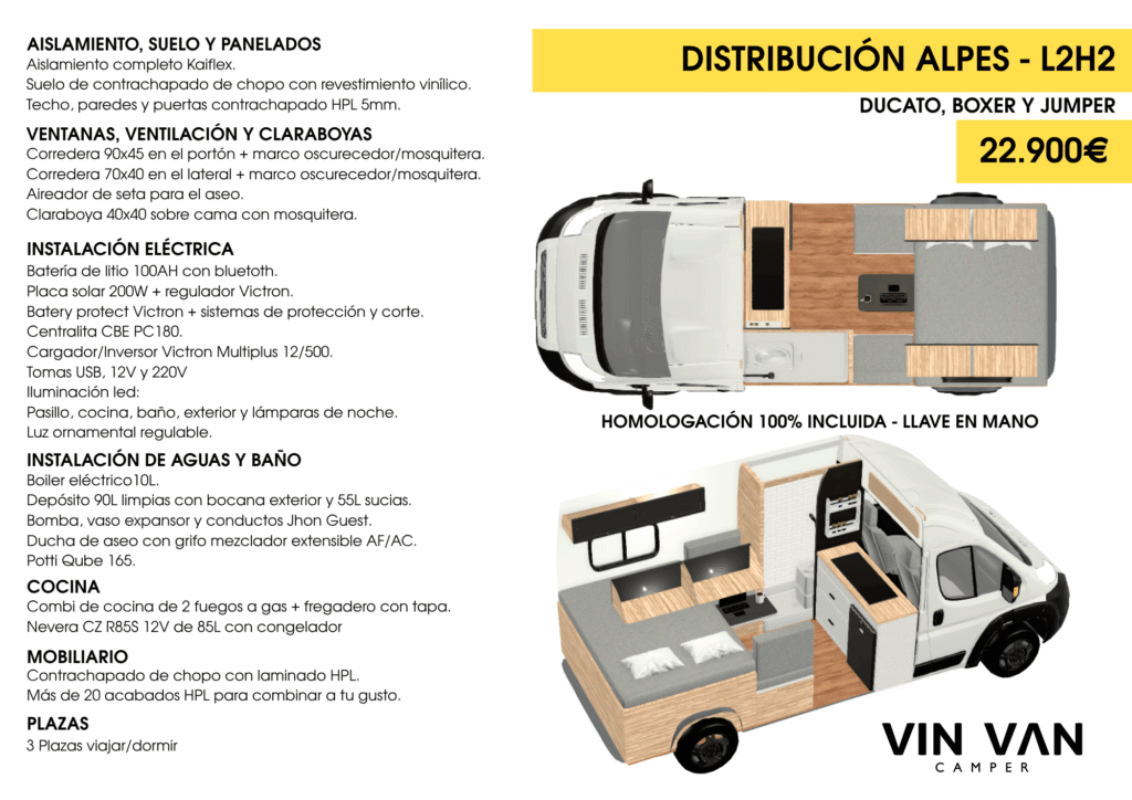 ficha camperizacion l2h2 distribucion alpes