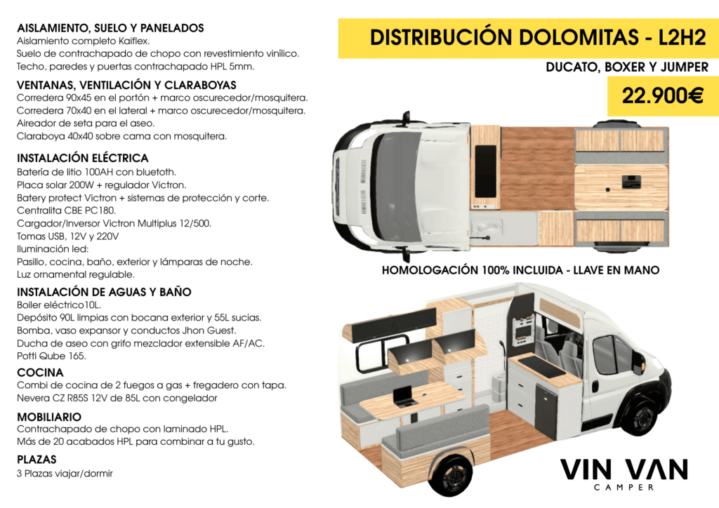 ficha camperizacion l2h2 distribucion dolomitas