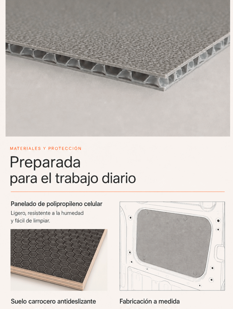 panelado y suelo en volkswagen transporter t7