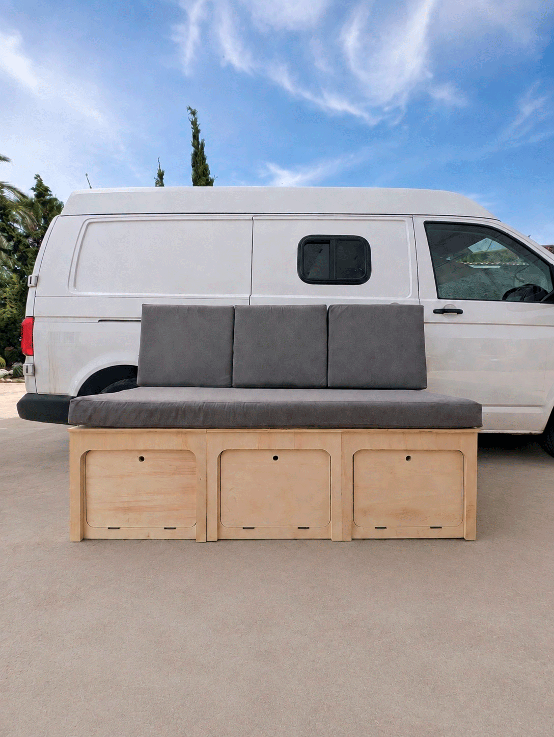 sofa cama camper con triple apertura