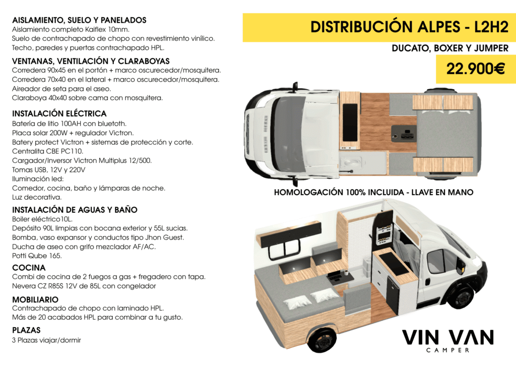 distribucion camper l2h2